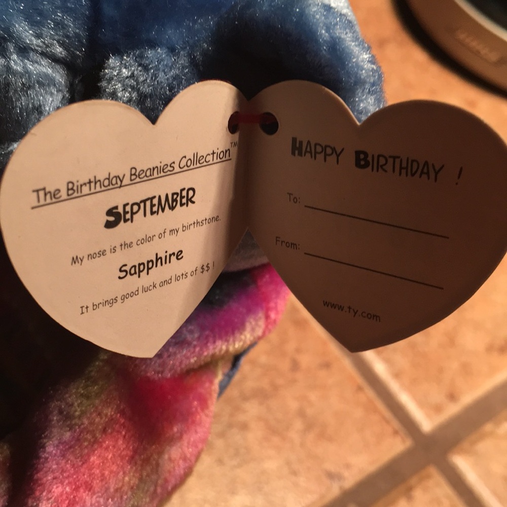 Ty Sapphire September Birthday Beanie Baby - Picture 4 of 6